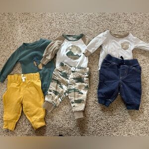 Baby Clothing Set with Yellow, Green, and Blue Pieces